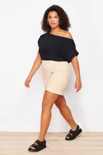 Trendyol Curve Mink Gabardine Mini Short Skirt