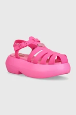 Sandále Love Moschino dámske, ružová farba, na platforme, JA16247I0II38604