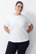 Trendyol Curve White 100% Cotton Premium Crew Neck Knitted T-Shirt