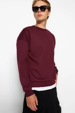 Trendyol Claret Red Oversize/Wide Cut Long Sleeve Textured Sweatshirt