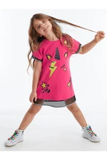 Mushi Girls' Fuchsia Unicorn Rock Print Dress