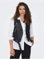 Black leatherette vest ONLY Vera - Ladies