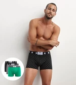 DIM VIBES BOXER 3x - Men's fashion boxer briefs 3 pcs - white - green - black