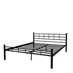 Czarne metalowe łóżko dwuosobowe ze stelażem 140x200 cm K70 – Kalune Design