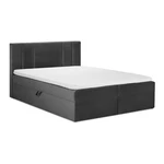 Ciemnoszare łóżko boxspring ze schowkiem 200x200 cm Afra – Mazzini Beds