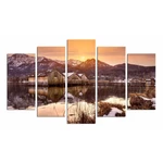 Obrazy zestaw 5 szt. Winter Sunset – Wallity