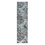 Szaro-niebieski chodnik Flair Rugs Marbled, 30x230 cm