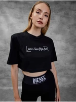 Čierne dámske cropped tričko Diesel