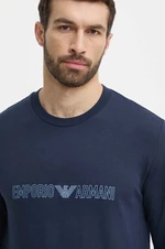 Bavlněná mikina Emporio Armani Underwear tmavomodrá barva, s potiskem, 111785 4R566