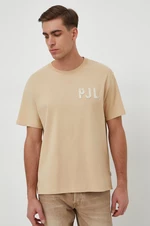 Bavlněné tričko Pepe Jeans COLDEN béžová barva, s aplikací, PM509216