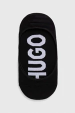 Ponožky HUGO 2-pack dámské, černá barva, 50516398