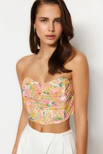 Trendyol Multicolored Floral Print Tulle Bustier