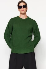Trendyol Khaki Oversize Fit Wide Fit Crew Neck Basic Knitwear Sweater