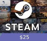 Steam Gift Card $25 - For USD Currency Accounts Global Activation Code