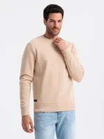 Ombre BASIC men's non-stretch cotton sweatshirt - beige