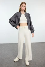 Trendyol White Wide Leg Thessaloniki Knitted Trousers