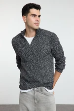 Trendyol Anthracite Unisex Half Turtleneck Flecked Knitwear Sweater