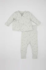 DEFACTO Baby Boy Star Patterned Long Sleeve Waffle 2-Piece Set