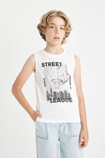 DEFACTO Boy's Crew Neck Printed Undershirt