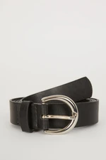 DEFACTO Women's Oval Buckle Faux Leather Classic Belt