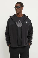 Fleecová mikina adidas Originals Fleece Hoodie černá barva, s kapucí, s aplikací, IZ4802