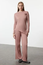 Trendyol Dusty Rose Detailed Knitwear Bottom-Top Set