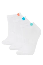 DEFACTO Women's 3-Pack Cotton Ankle Socks