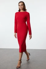 Trendyol Red Bodycon Midi Woven Dress