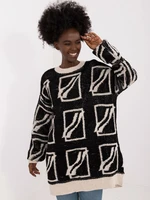 Black loose women's sweater