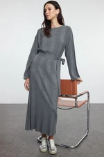 Trendyol Anthracite Wide Ribbed Knit Dress