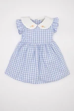 DEFACTO Baby Girl Checkered Short Sleeve Poplin Dress