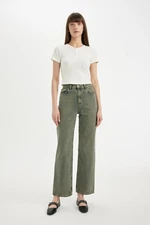 DEFACTO 90's Wide Leg High Waist Long Jean Washed Trousers