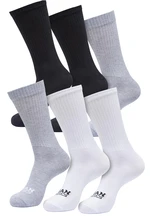 Basic socks 6-pack black+black+white+white+grey melange+grey melange