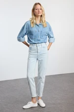 Trendyol Light Blue High Waist Slim Mom Jeans