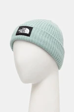 Detská čiapka The North Face SALTLINED BEANIE tyrkysová farba biela, z hrubej pleteniny, NF0A7WG81OC1