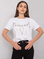 Women's white cotton t-shirt with print