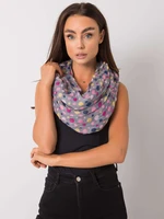 Grey scarf with colourful polka dots