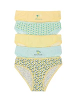 Yellow and mint women&#039;s printed panties 5-pack