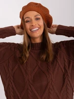 Light brown knitted beret