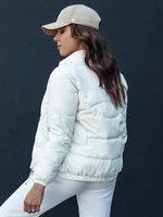 Women's quilted jacket with stand-up collar SALECA ecru Dstreet