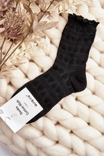 Patterned women's socks black