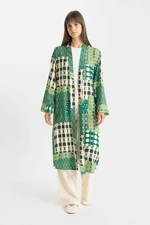 DEFACTO Relax Fit Patterned Long Viscose Kimono