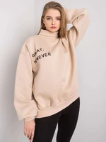 Beige insulated sweatshirt with turtleneck