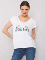 White T-shirt with colorful print