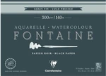 Clairefontaine Fontaine Black Cold-Pressed Glued Pad On 4 Sides Skicár 26 x 36 cm 300 g