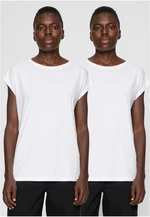 Women's T-shirt with extended shoulder 2-Pack white+white