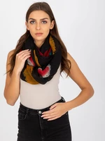 Women's black scarf with prints