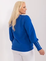 Cobalt Blue Women's Cotton Sweatshirt Plus Size