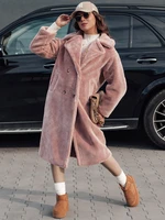 Women's winter coat LUXERII long fur pink Dstreet