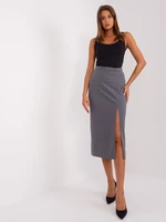 Dark gray elegant trapezoidal skirt